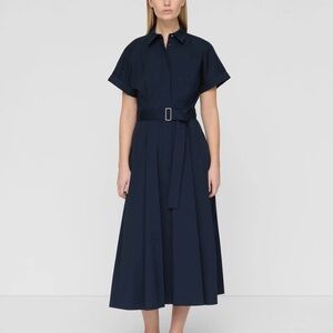 LAFAYETTE 148 CLASSIC COTTON BELTED SHIRTDRESS